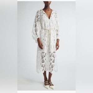 Zimmermann Coro Long Sleeve Guipure Lace Dress au2